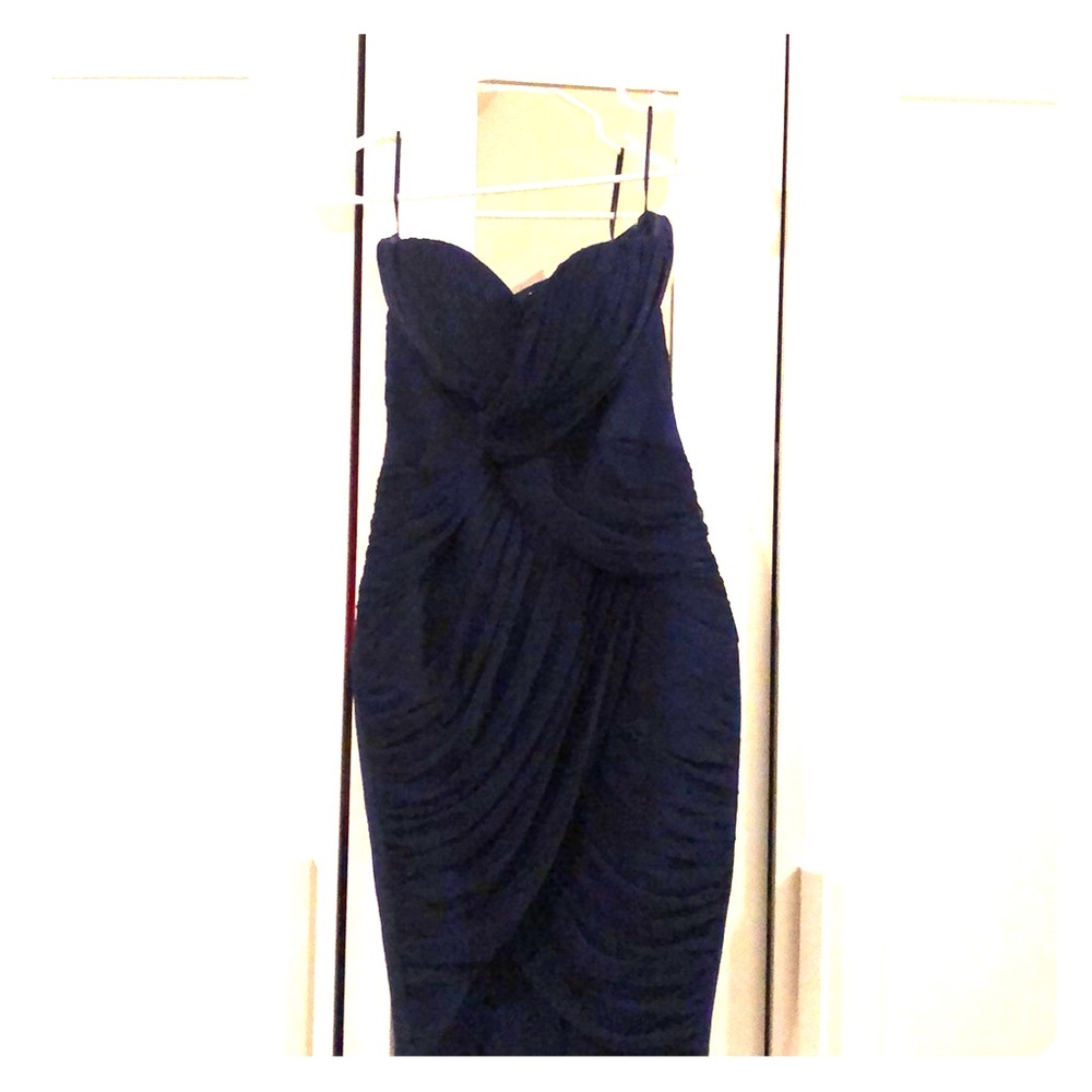 Lipsy London sexy strapless blue cocktail dress